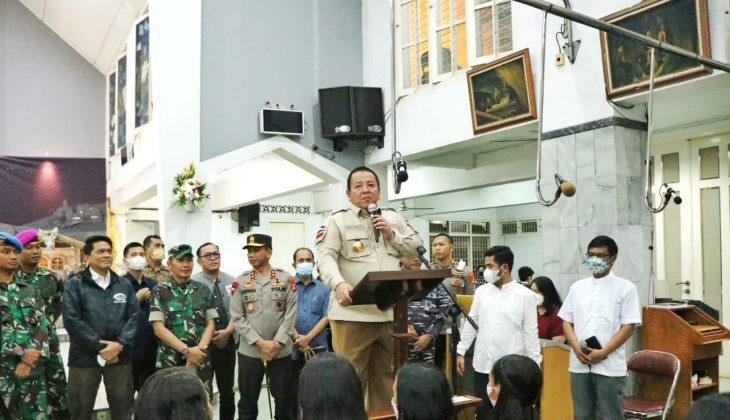 Gubernur Arinal Bersama Forkopimda Monitoring Pengamanan Misa Natal 2022
