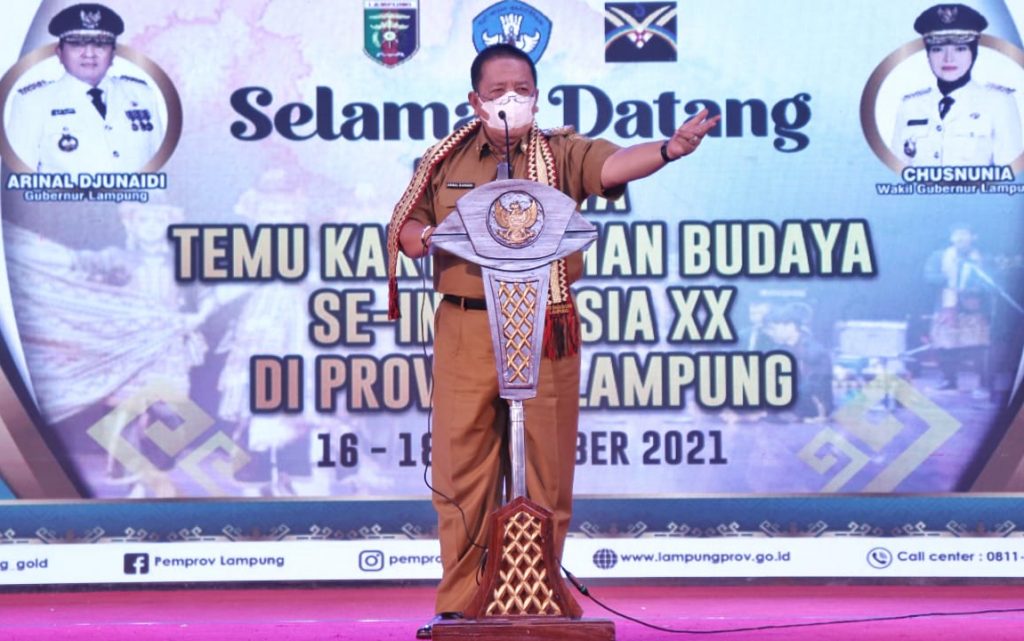 Gubernur Arinal Djunaidi membuka acara Temu Karya Taman Budaya Se-Indonesia XX