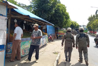 Pol PP Bandar Lampung Tertibkan Wilayah Pendestrian