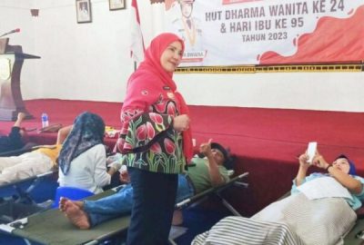Eva Dwiana Tinjau Pelaksanaan Donor Darah HUT 24 DPW