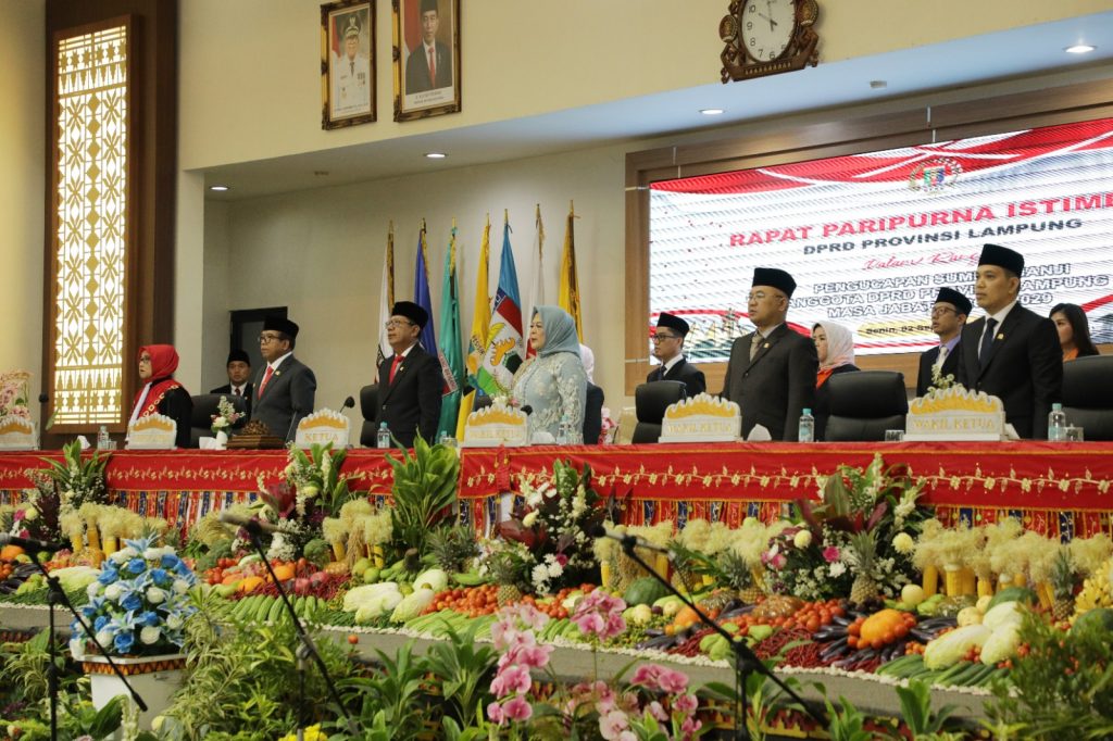 Pj Gubernur Samsudin Hadiri Pelantikan Anggota DPRD Provinsi Lampung Masa Jabatan 2024-2029