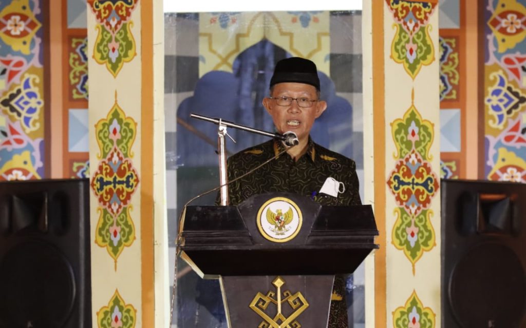 SEKRETARIS Daerah Provinsi Lampung, Fahrizal Darminto mewakili Gubernur Lampung menutup Musabaqah Tilawatil Quran (MTQ) ke-48 Tingkat Provinsi Lampung Tahun 2021