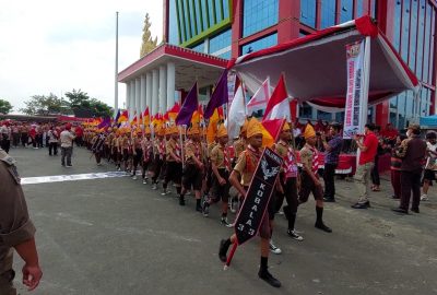 Lomba Gerak Jalan Kwarcab Bandar Lampung Diikuti 9.041 Peserta