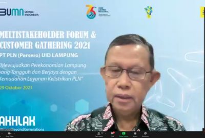 Sekdaprov Fahrizal Hadiri Webinar Multistakeholder Forum dan Customer Gathering 2021 PT PLN UID Lampung