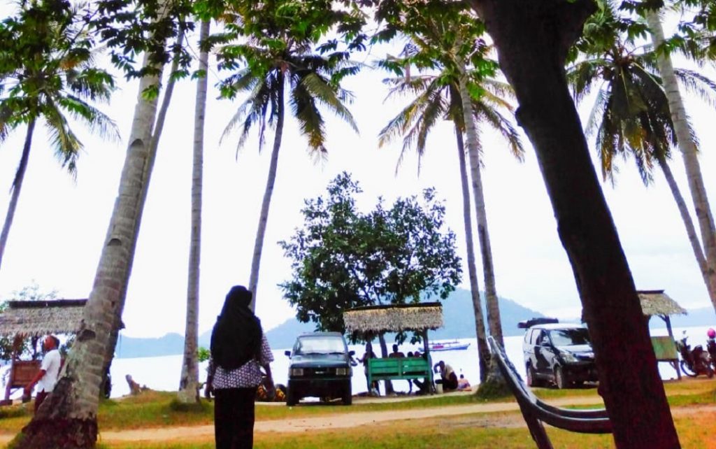 Barisan Pohon Kelapa dan Suara Ombak di Pantai Ketapang