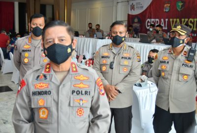 Kapolda Lampung Tinjau Pelaksanaan Vaksinasi Merdeka Siger Lampung