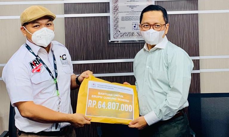 APTISI Wilayah II-B Lampung Salurkan Donasi Gunung Semeru Melalui ICMI Orwil Lampung ke ACT Bandar Lampung