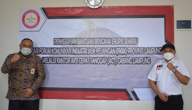 FK-IJK Provinsi Lampung Salurkan Donasi bagi Korban Erupsi Merapi melalui ACT Bandar Lampung