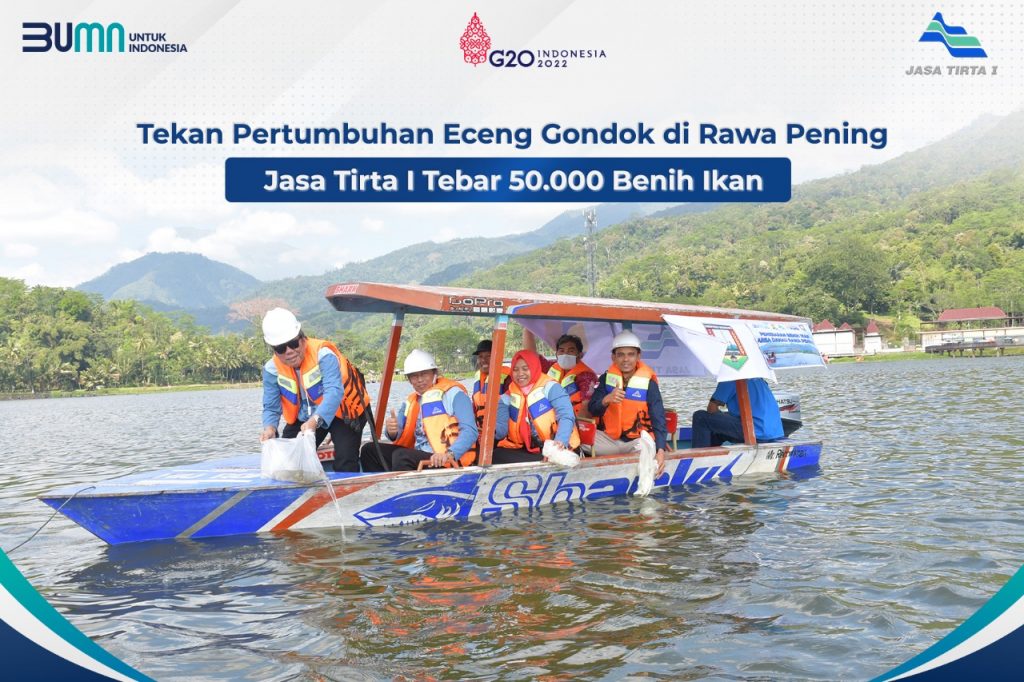 PJT I Tebar Benih Ikan di Danau Rawa Pening